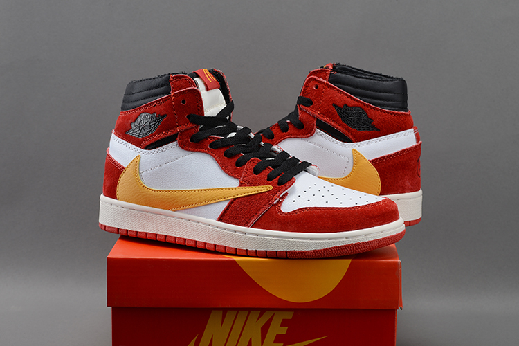 2021 Air Jordan 1 Retro Red White Yellow Black Shoes